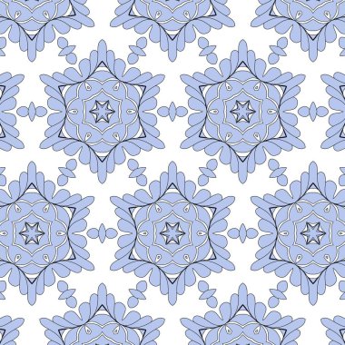 Mavi arka planda soyut Noel kar taneleri deseni