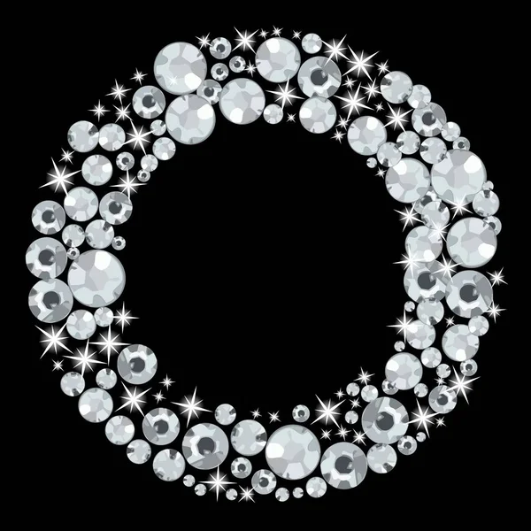 Πολυτελές κρυστάλλινο σχέδιο σε διαμαντένιο δαχτυλίδι για την ημέρα του Αγίου Βαλεντίνου. Πολύτιμα διαμάντια στο δαχτυλίδι της αγάπης. — Διανυσματικό Αρχείο