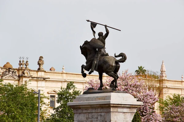 Historische Gebouwen Monumenten Van Sevilla Spanje Architectonische Details Stenen Gevel — Stockfoto