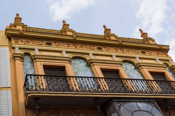 Historische Gebäude Und Denkmäler Sevilla Spanien Architektonische Details Steinfassade Und — Stockfoto