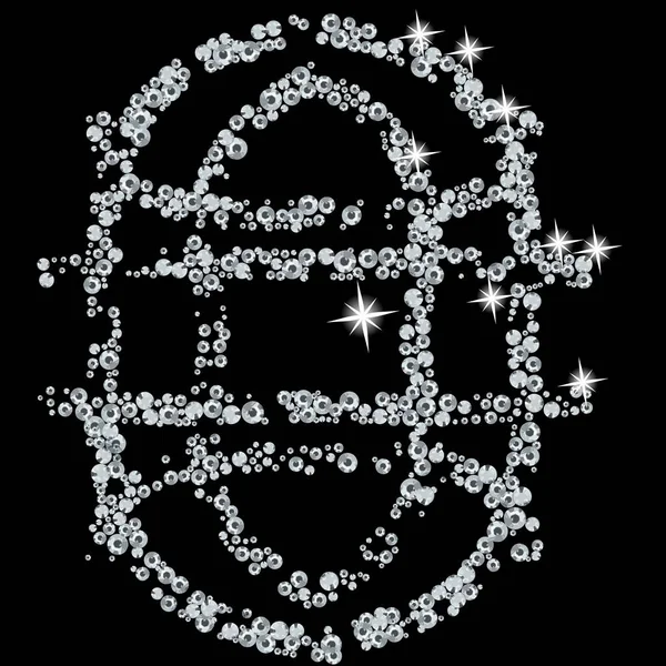 Роскошный Хрустальный Узор Бриллиантовом Кольце День Святого Валентина Драгоценные Бриллианты — стоковый вектор