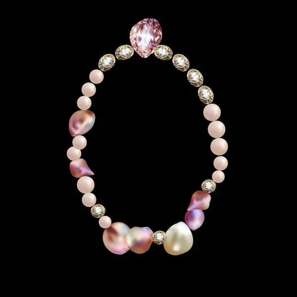 Damenschmuck mit Barockperlen ist ein Symbol für Schönheit und Kunst. Perlen sind das beste Geschenk. — Stockvektor