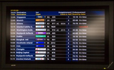 Paris, Fransa - 15 Eylül 2016: Havaalanı Charles de Gaule