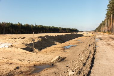 toprak işleri için otoyol inşaatı