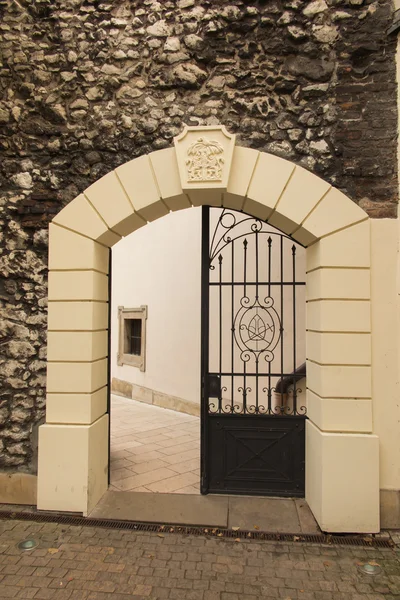 Pauline Church on the Skalka in Krakow (en inglés). La puerta de entrada a la — Foto de Stock