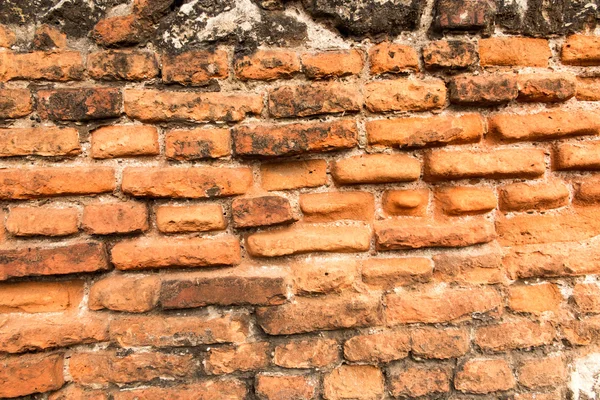 Vieja pared de ladrillo con ladrillos desmoronándose — Foto de Stock