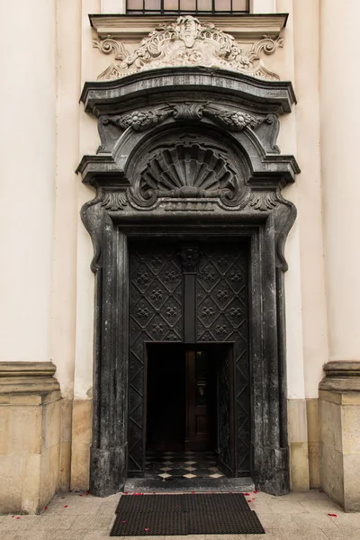 Pauline kerk op de rots in Krakau, deur. — Stockfoto