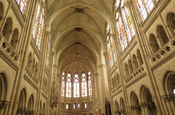 Saint-Laurent-sur-Sevre, France - September 10, 2016: Interior Chapel Of The Convent Of The Daughters Of Wisdom in Saint-Laurent-sur-Sevre