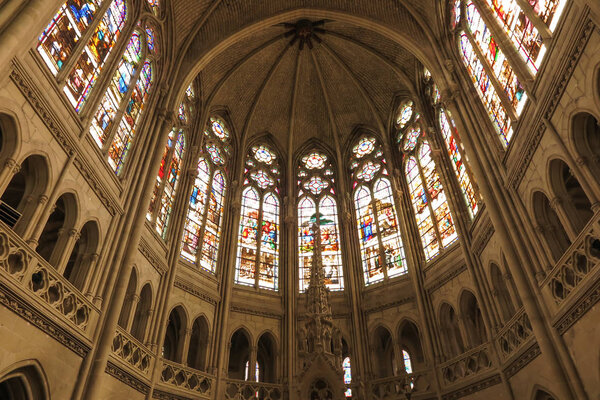 Saint-Laurent-sur-Sevre, France - September 10, 2016: Interior Chapel Of The Convent Of The Daughters Of Wisdom in Saint-Laurent-sur-Sevre