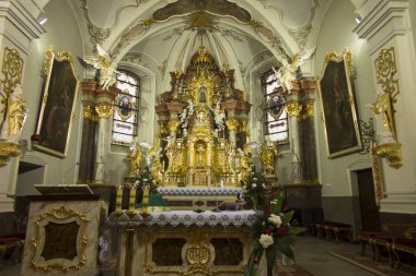 Mount St. Anna, Polonya, 4 Şubat 2017: bazilika içinde