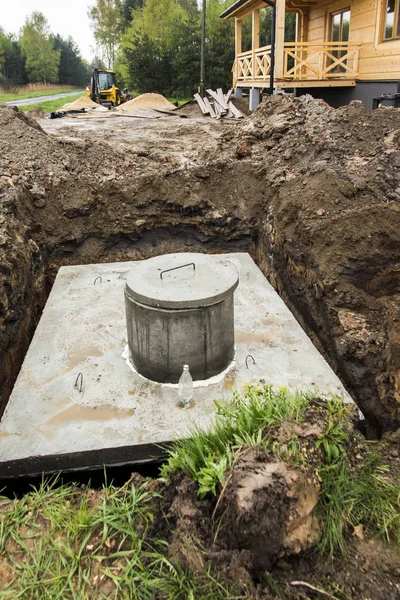 Insert concrete septic septic tank — Stock Photo, Image