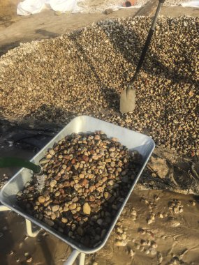 Durulama su akışı altında çakıl 