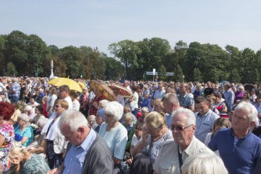 Czestochowa, Polonya, 26 Ağustos 2017: taç giyme töreni Papa'nın kron görüntüsüyle Czestochowa anne Tanrı'nın 300 yıl dönümü tören