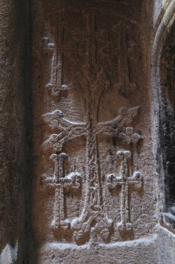 Geghard, Ermenistan - 16 Eylül 2017: İç Geghard m