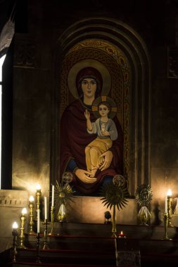 Etchmiadzin, Ermenistan, 17 Eylül 2017: Saint Hrip iç