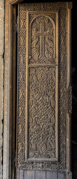 Decorative wooden door to the church of Saint Hripsime in Etchmi