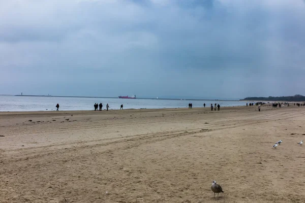 Beach in Swinoujscie in late autumn — Stock Photo, Image