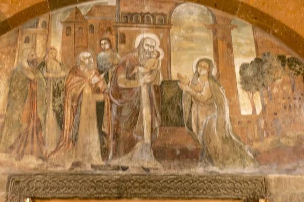 Fresky narození Krista v chrámu Gayane mučedník — Stock fotografie