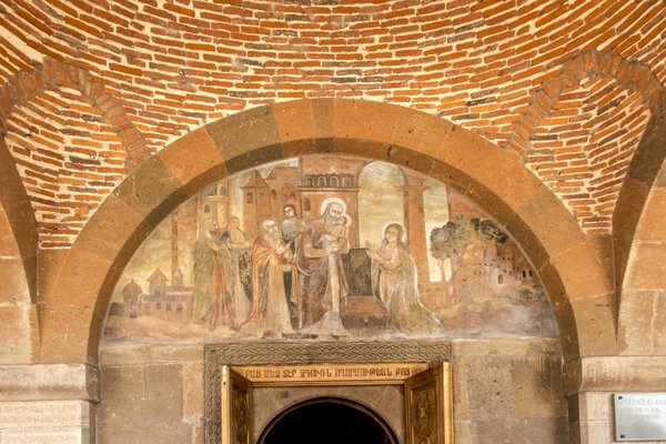 Fresco of the Birth of Christ in the temple of the Martyr Gayane