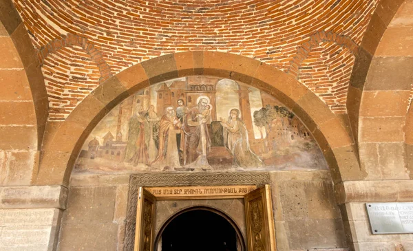 Fresk narodziny Chrystusa w świątyni Gayane męczennika — Zdjęcie stockowe