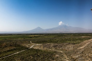 Bir görünümü için Armeni Khor Virap manastırda yukarıda Tepesi'nden