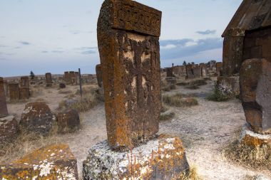 Noratus, Ermenistan, 18 Eylül 2017: Nora tarihi mezarlık