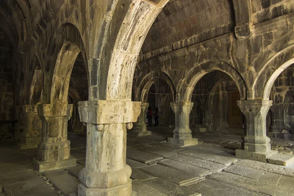 Sanahin, Armenia, September 20, 2017: Medieval tombstones in the — Stock Photo, Image