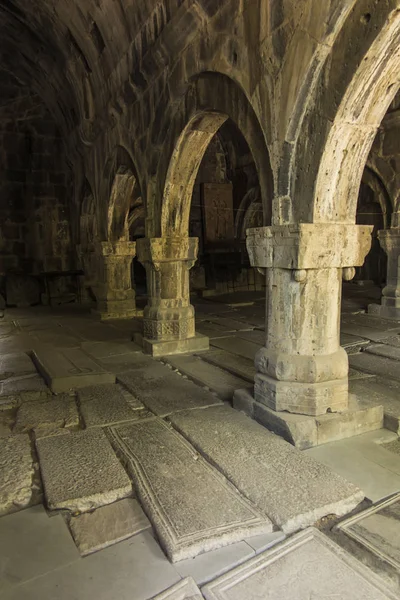 Medieval tombstones in the Sanahin monastery in Armenia — Stock Photo, Image