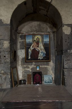 Sanahin, Ermenistan, 20 Eylül 2017: Ortaçağ iç m