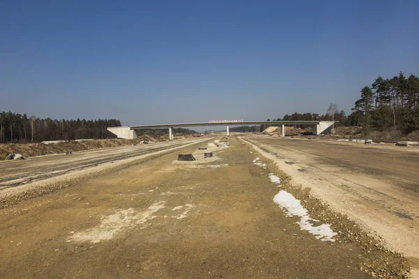 Bau der Autobahn A1 in Polen — Stockfoto