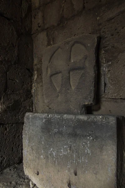 Antica croce nel monastero di Haghpat — Foto Stock