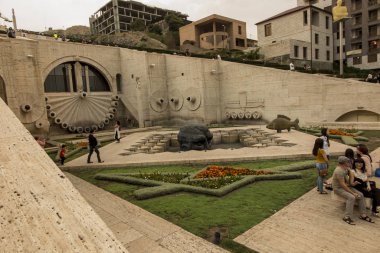 Erivan, Ermenistan - 21 Eylül 2017: m tasvir eden heykel