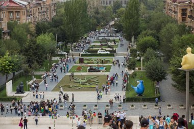 Erivan, Ermenistan - 21 Eylül 2017: Yerevan Cascade ve g