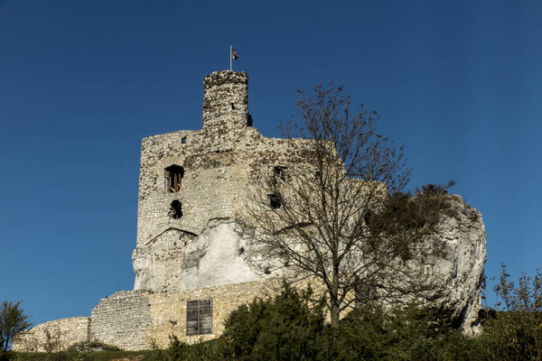 Ruins of Castle in Mirow village, one of the medieval castles ca
