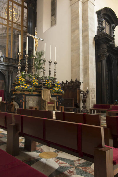 Turin Italy, June 27, 2019: Fragment of the interior of the Cath