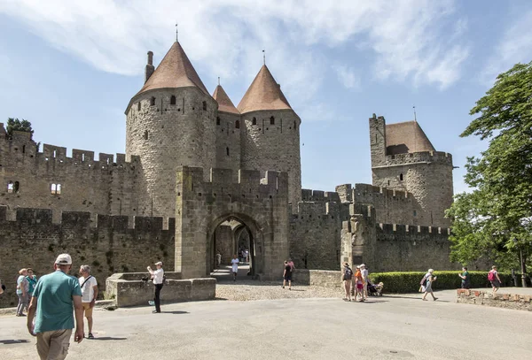Carcasson fortificated castle is a UNESCO world heritage site — Stock Photo, Image