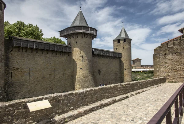 El castillo fortificado de Carcasson es Patrimonio de la Humanidad por la UNESCO , — Foto de Stock