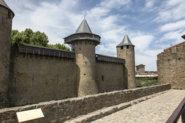 Carcasson befäst slott är en Unesco världsarv, — Stockfoto