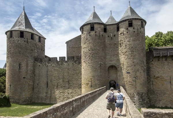 El castillo fortificado de Carcasson es Patrimonio de la Humanidad por la UNESCO , — Foto de Stock