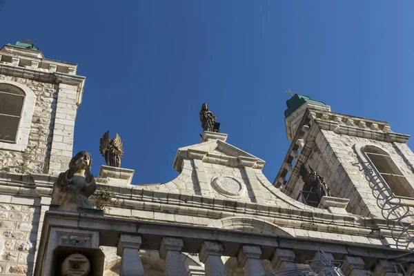 Fragmentová Fasáda Kostela Galilejské Kaně Izraeli Místo Ježíšova Prvního Zázraku — Stock fotografie