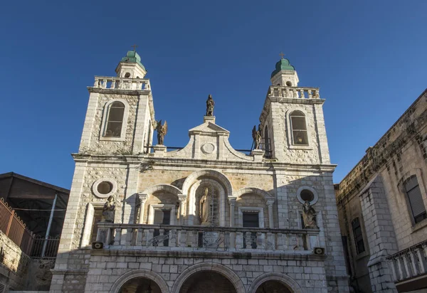 Fragment Facade Church Galilean Cana Israel Site Jesus First Miracle — Stock Photo, Image