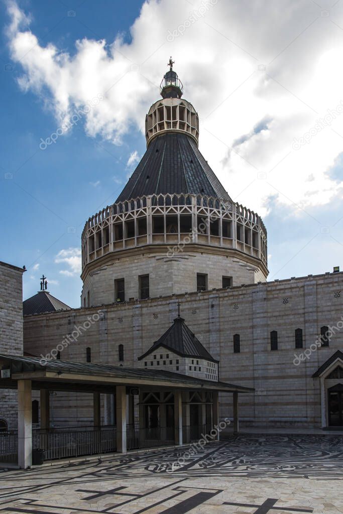 Dome of the Basilica of the Annunciation in Nazareth, Israel, 