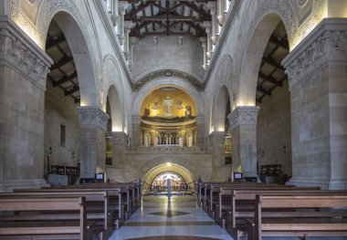 Tabor Dağı. İsrail. 27 Ocak 2020: İsrail Tabor Dağı 'ndaki Şekil Değiştirme Kilisesi