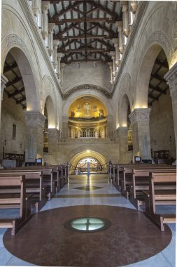 Mount Tabor. Israel. January 27, 2020: Interior of the Transfiguration Church on Mount Tabor in Israel clipart