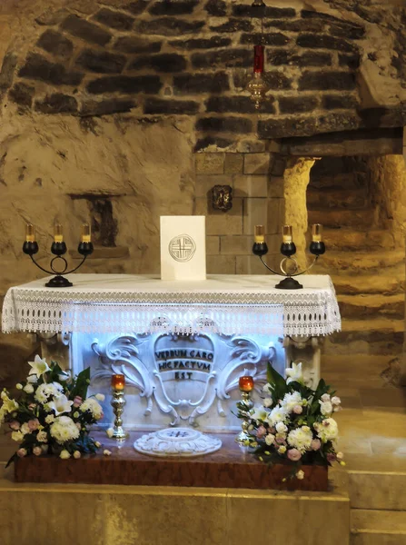 Nazareth Israele Gennaio 2020 Cappella Inferiore Con Altare Nella Basilica — Foto Stock