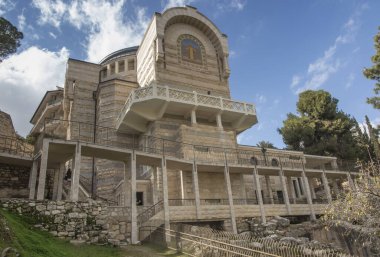 Bir görünüm ile St. Peter Kilisesi içinde Gallicantu Zion Mount Kudüs eski city bölgesinde, İsrail
