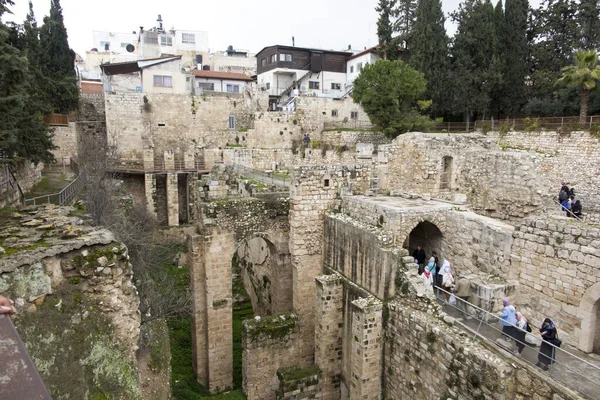 Piscine Bethesda Vicino Alla Chiesa Sant Anna Gerusalemme Israele — Foto Stock