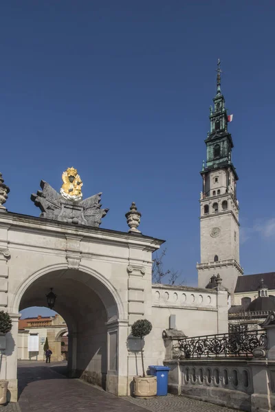 Czestochowa Polonia Marzo 2020 Puerta Entrada Santuario Madre Dios Jasna —  Fotos de Stock