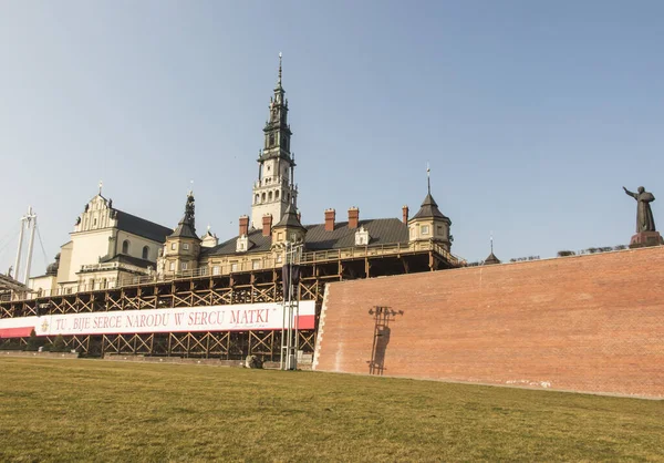 Czestochowa Polonia Marzo 2020 Estatua San Juan Pablo Santuario Nuestra —  Fotos de Stock