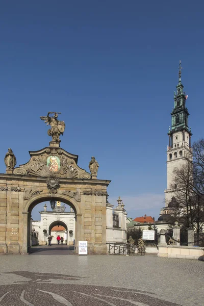Czestochowa Polonia Marzo 2020 Puerta Entrada Santuario Madre Dios Jasna —  Fotos de Stock